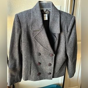Wool Peacoat, Gray, Requirements Petite, size 8